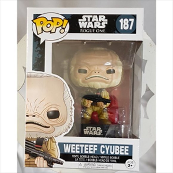 AUTHENTIC STAR WARS # 187 FUNKO POP WEETEEF VINYL BOBBLE HEAD NEW IN BOX - Picture 1 of 4